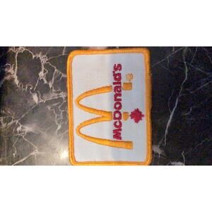Vintage McDonald's Embroidered Patch with Canadian Maple Leaf Canada rectangular